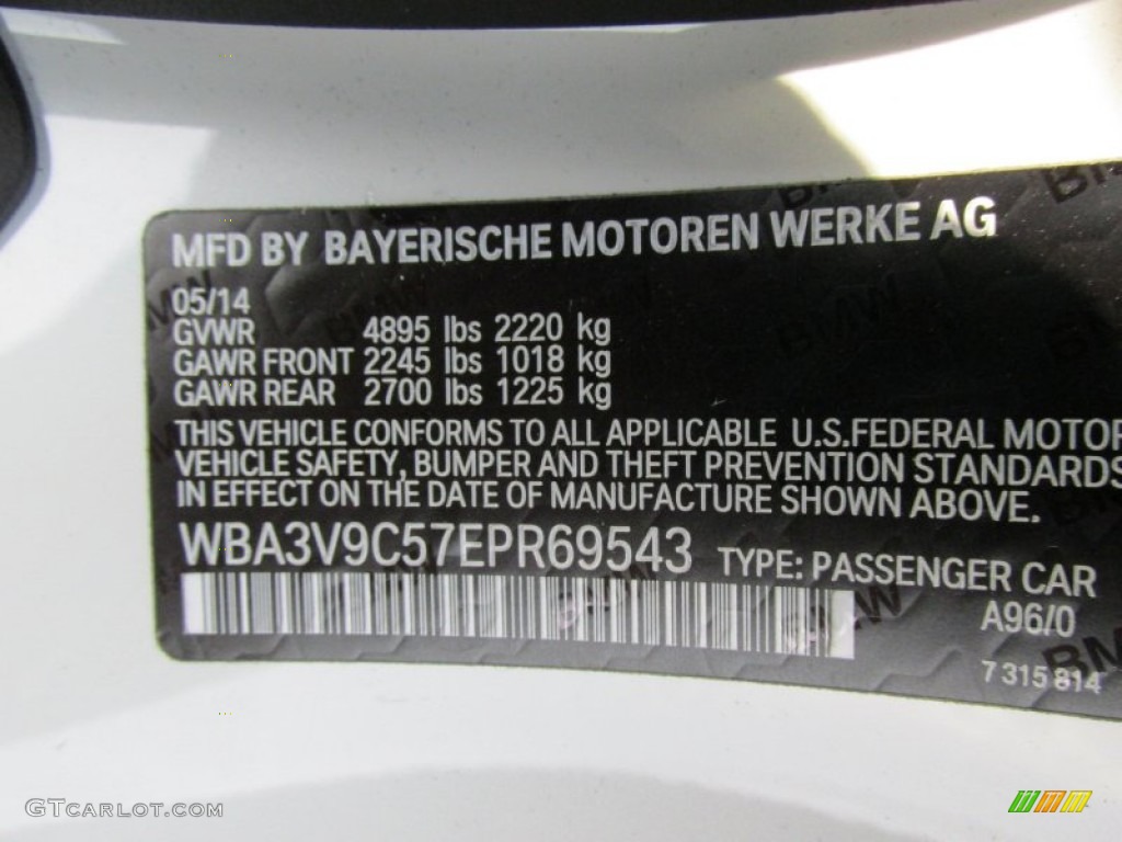 2014 BMW 4 Series 428i xDrive Convertible Color Code Photos