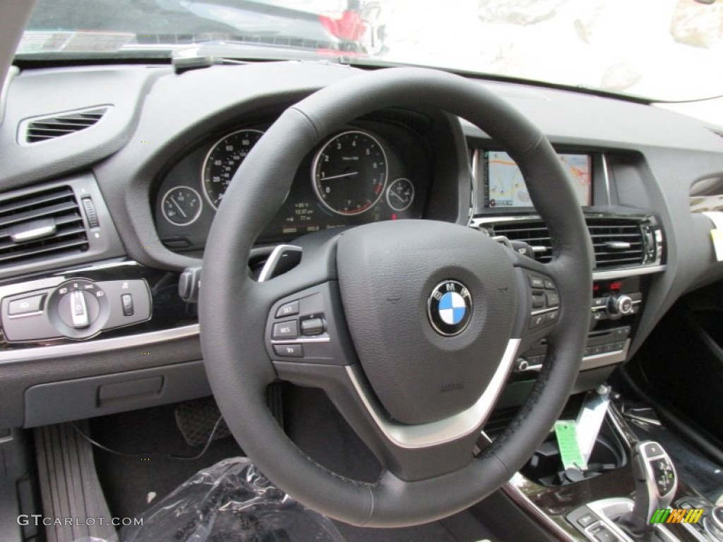 2015 BMW X4 xDrive28i Oyster Steering Wheel Photo #95617064
