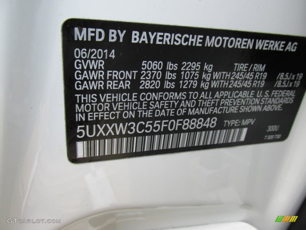 2015 X4 Color Code 300 for Alpine White Photo #95618204