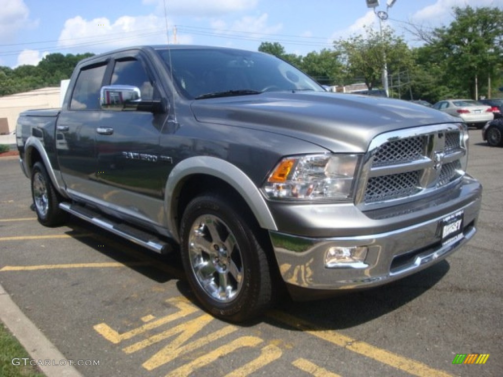 2012 Ram 1500 Laramie Crew Cab 4x4 - Mineral Gray Metallic / Dark Slate Gray photo #3