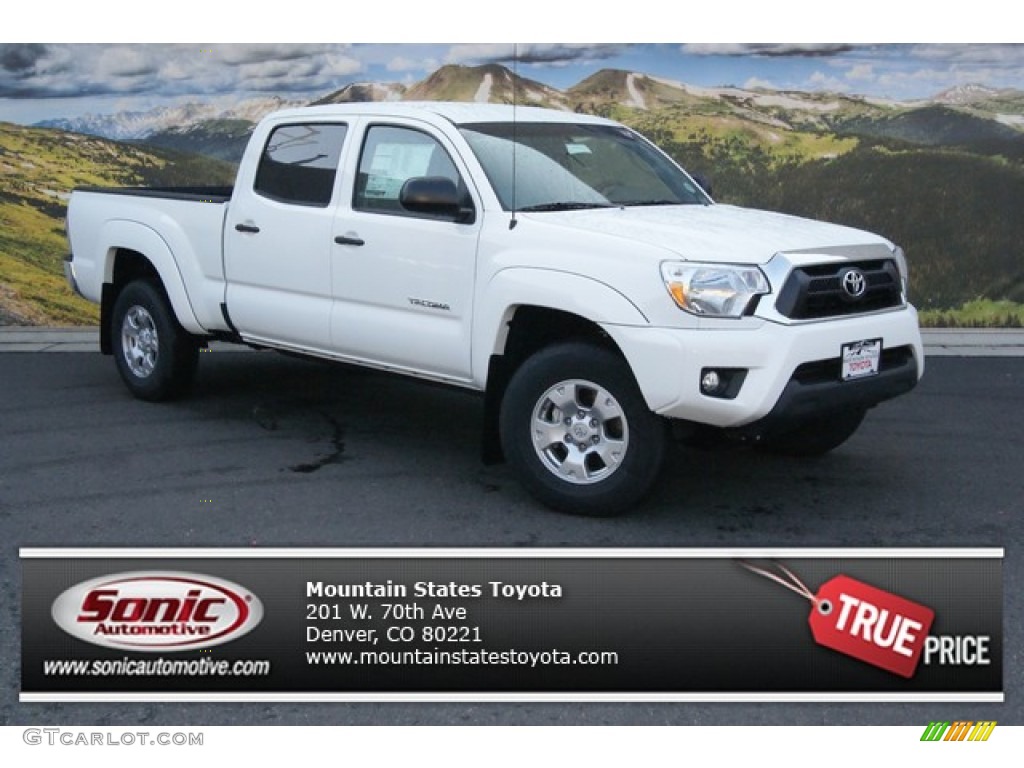 2014 Tacoma V6 SR5 Double Cab 4x4 - Super White / Graphite photo #1