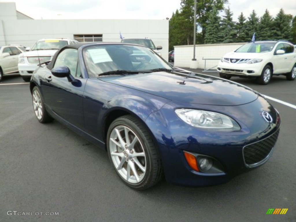 2009 MX-5 Miata Touring Roadster - Stormy Blue Mica / Black photo #1