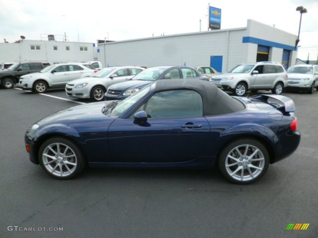 2009 MX-5 Miata Touring Roadster - Stormy Blue Mica / Black photo #4