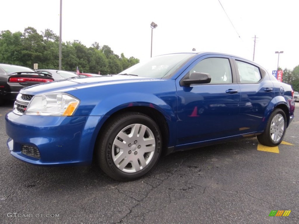 2014 Avenger SE - Blue Streak Pearl / Black/Light Frost Beige photo #3