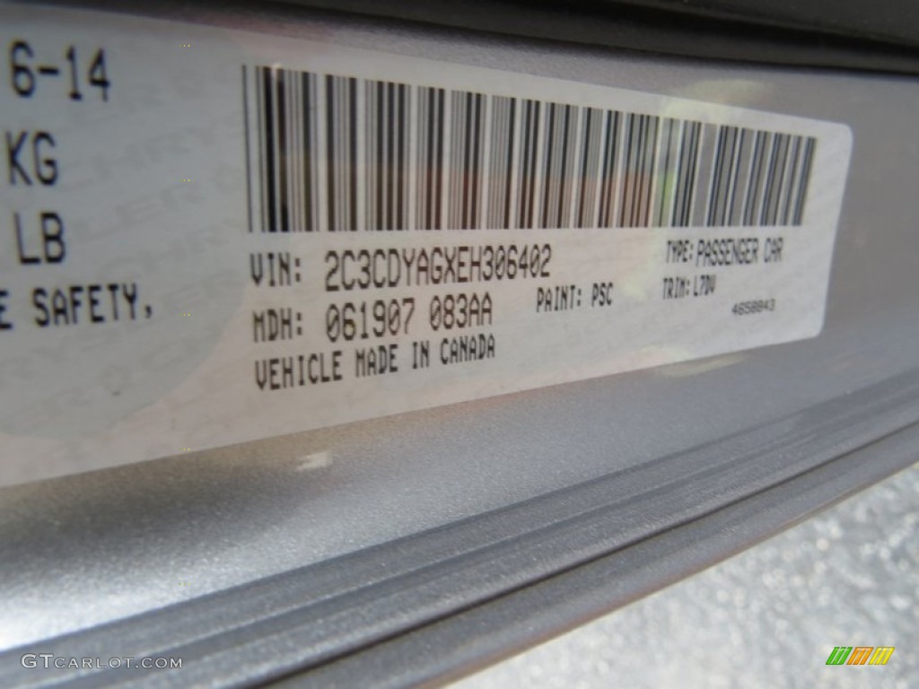 2014 Challenger SXT - Billet Silver Metallic / Dark Slate Gray photo #15