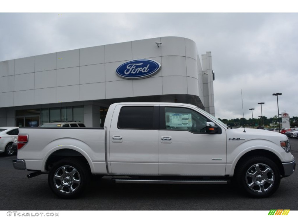 2014 F150 Lariat SuperCrew - White Platinum / Black photo #2