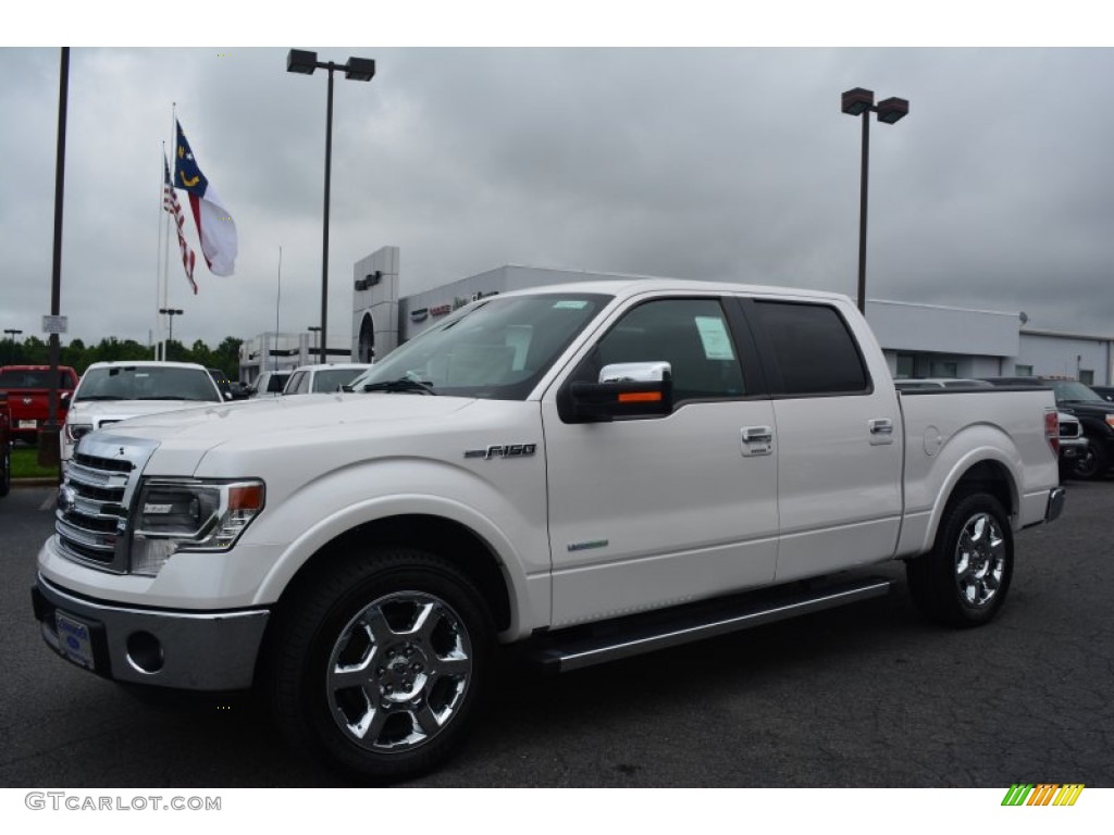 2014 F150 Lariat SuperCrew - White Platinum / Black photo #3