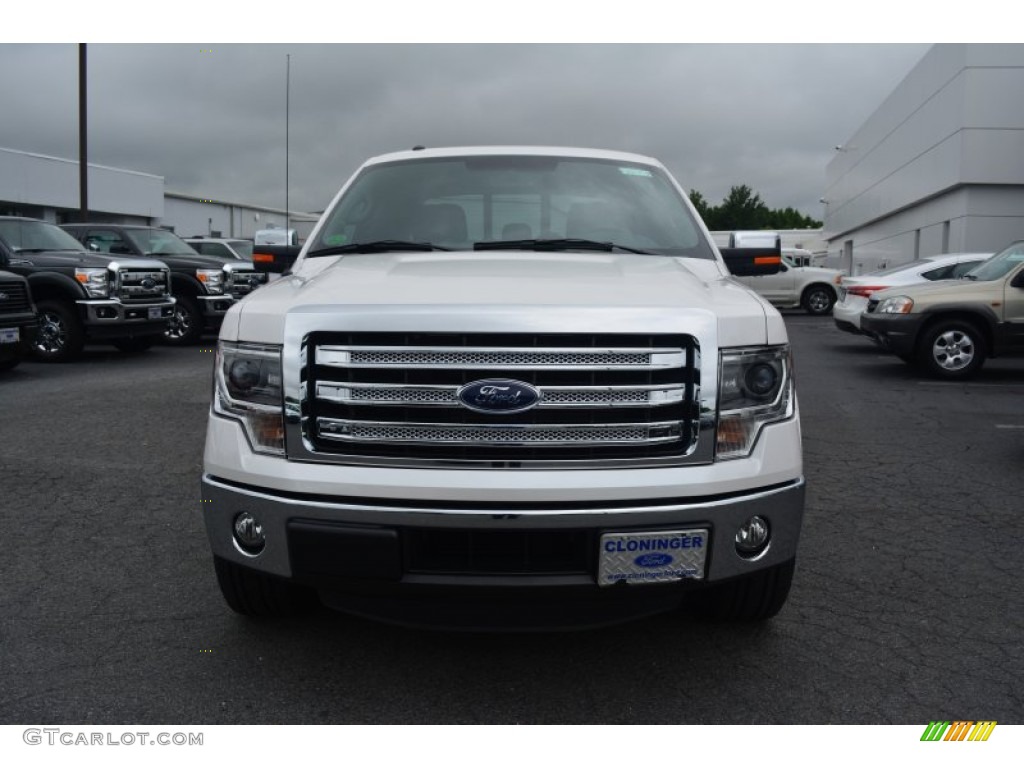 2014 F150 Lariat SuperCrew - White Platinum / Black photo #4