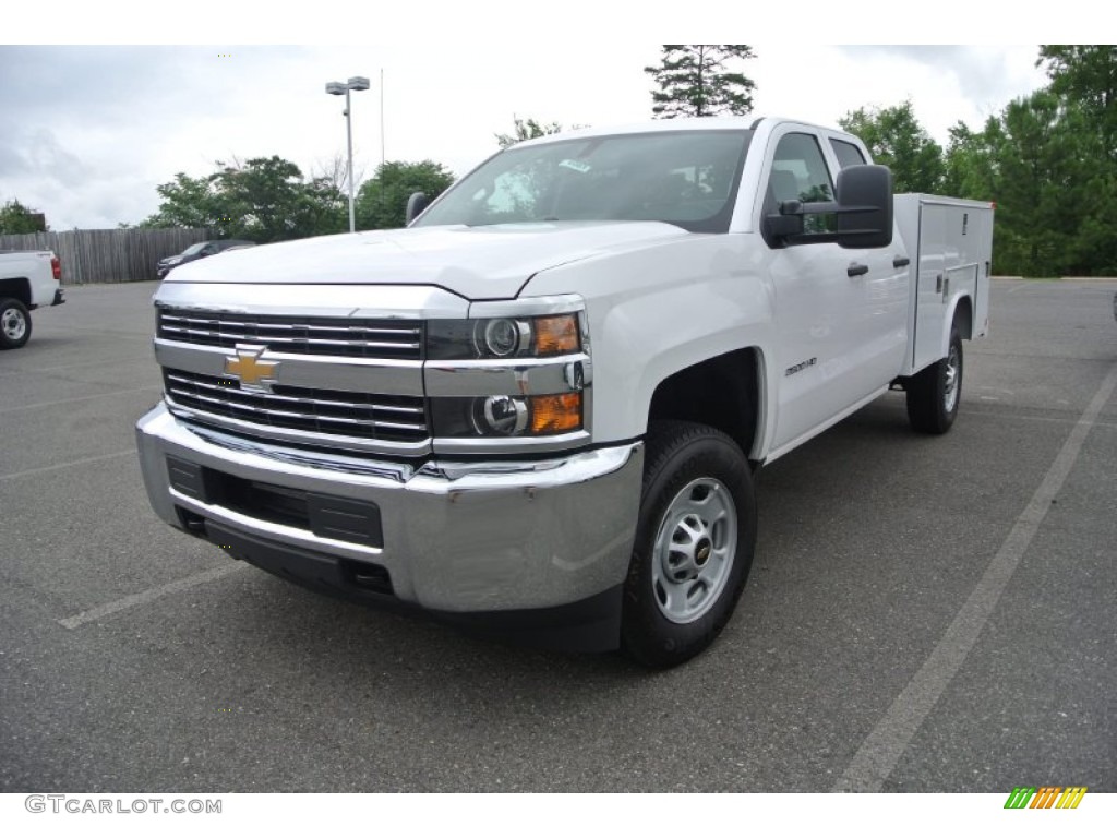 Summit White 2015 Chevrolet Silverado 2500HD WT Double Cab Utility Exterior Photo #95647898