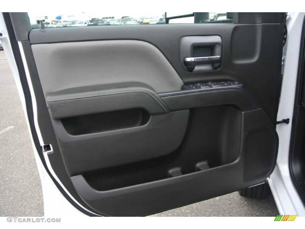 2015 Chevrolet Silverado 2500HD WT Double Cab Utility Jet Black/Dark Ash Door Panel Photo #95647991