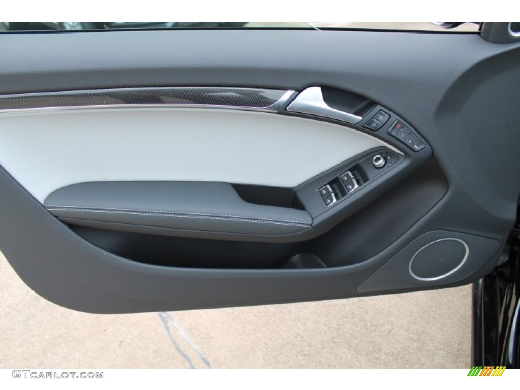 2015 Audi S5 3.0T Premium Plus quattro Cabriolet Black/Lunar Silver Door Panel Photo #95650167