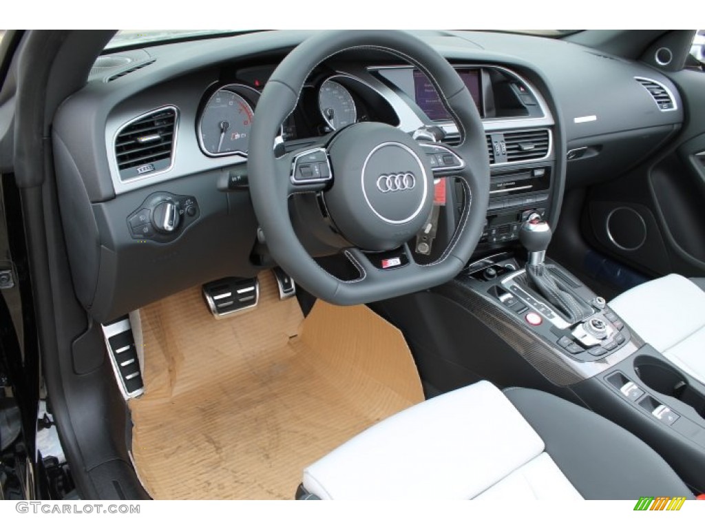 Black/Lunar Silver Interior 2015 Audi S5 3.0T Premium Plus quattro Cabriolet Photo #95650195