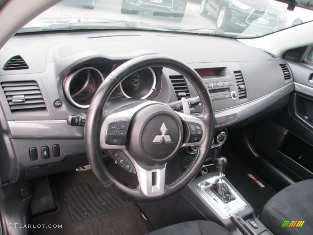 2011 Mitsubishi Lancer RALLIART AWD Black Dashboard Photo #95650812