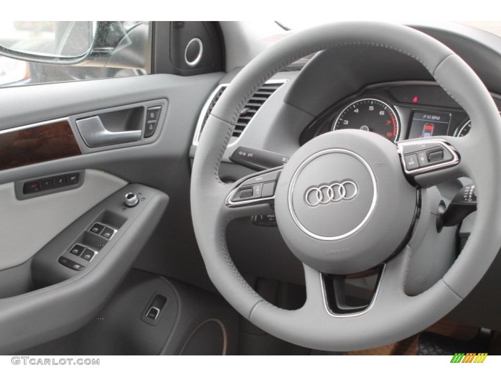 2015 Audi Q5 3.0 TFSI Premium Plus quattro Titanium Gray Steering Wheel Photo #95652309