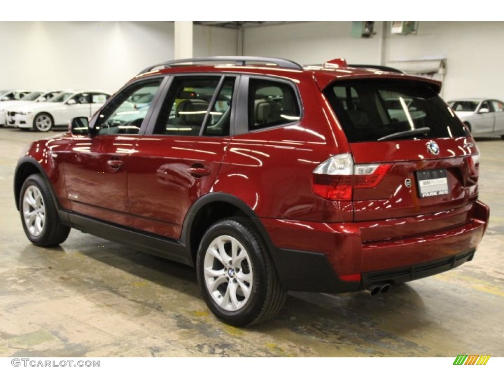 2009 X3 xDrive30i - Vermillion Red Metallic / Oyster Nevada Leather photo #5