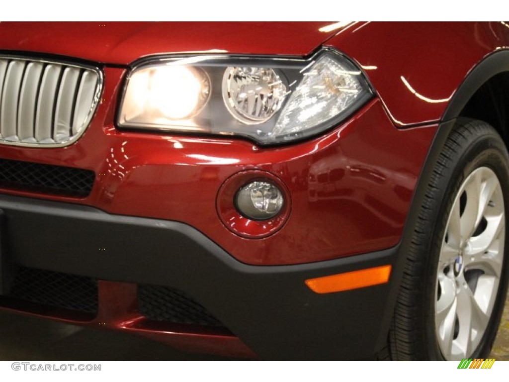 2009 X3 xDrive30i - Vermillion Red Metallic / Oyster Nevada Leather photo #30