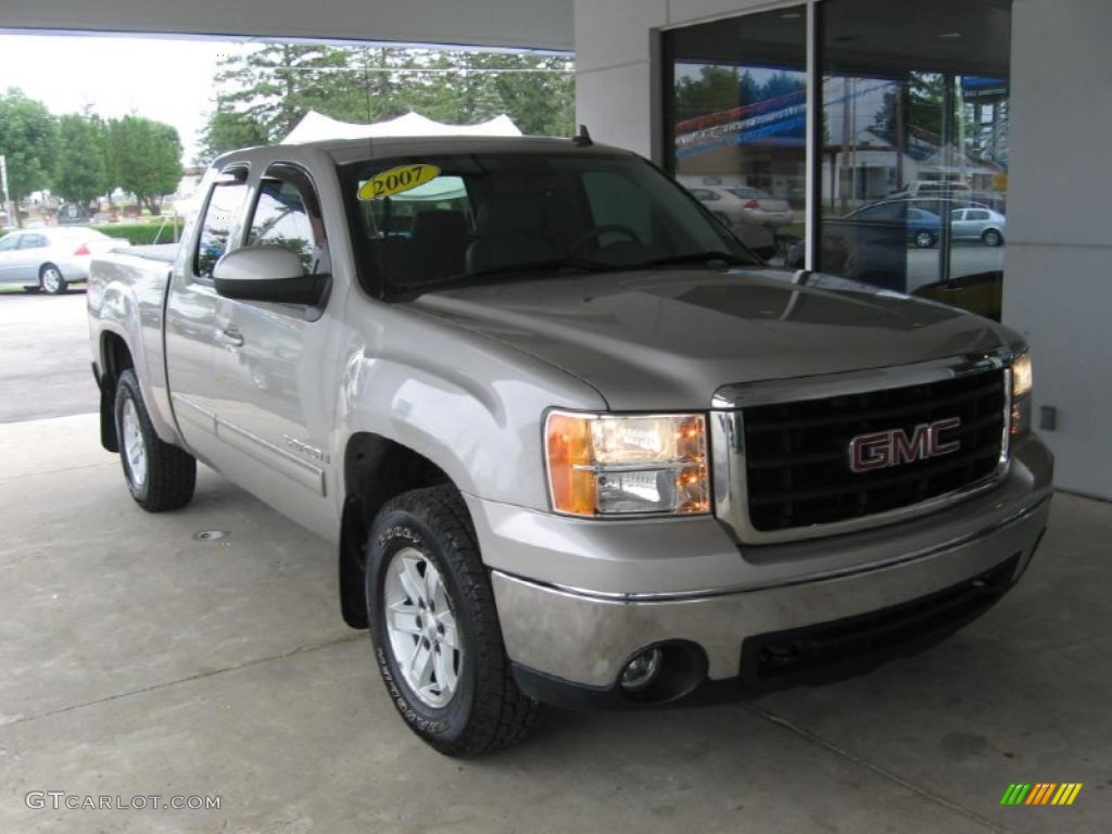 2007 Sierra 1500 SLT Extended Cab 4x4 - Silver Birch Metallic / Dark Titanium/Light Titanium photo #1