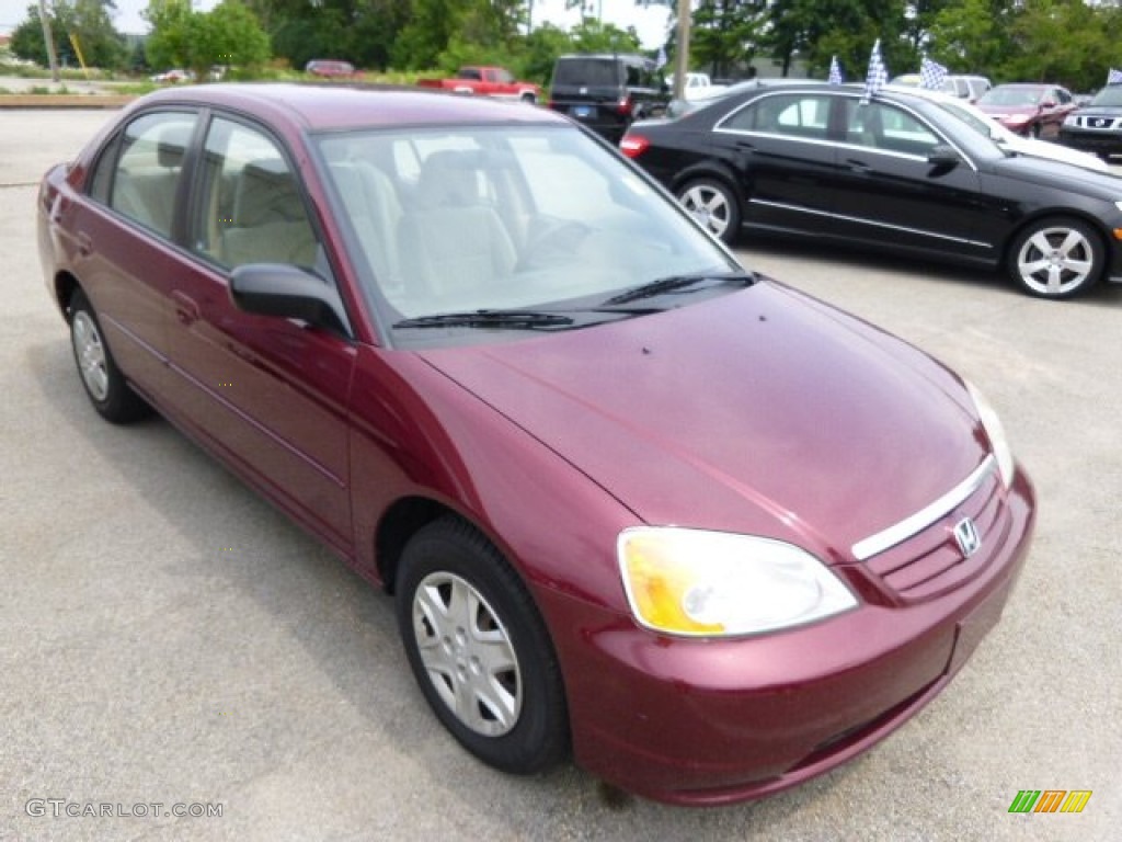 2003 Civic LX Sedan - Radiant Ruby Pearl / Ivory photo #1