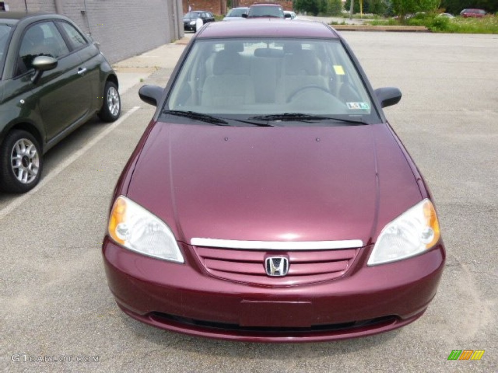 2003 Civic LX Sedan - Radiant Ruby Pearl / Ivory photo #2