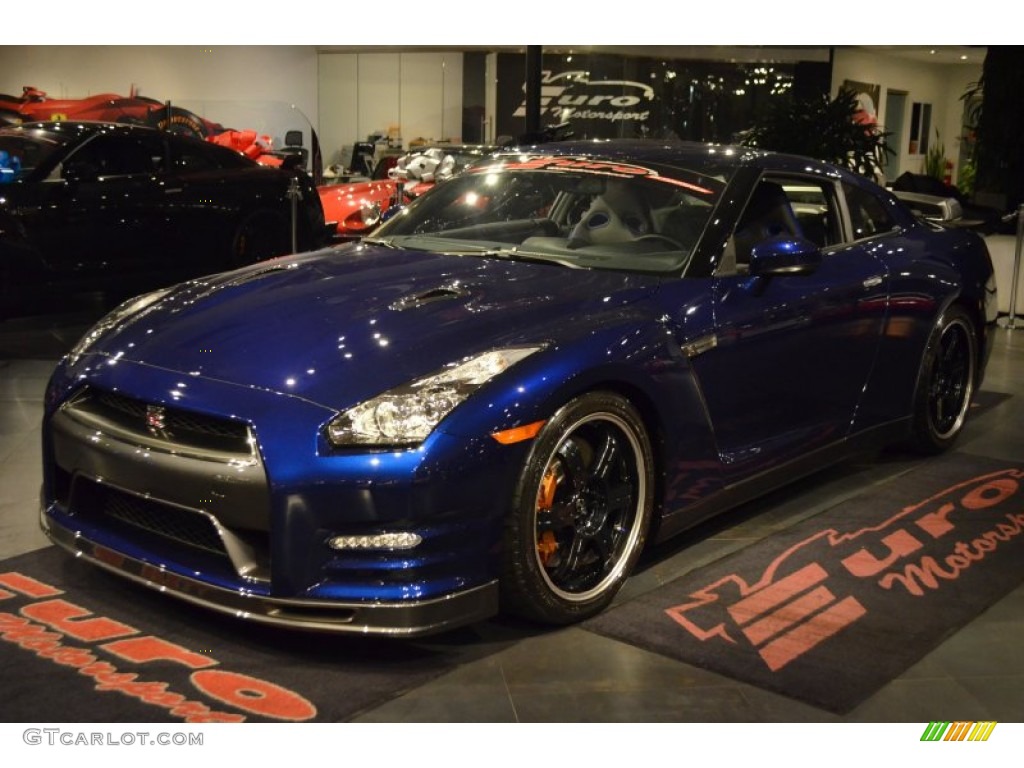 2014 GT-R Track Edition - Deep Blue Pearl / Track Edition Blue/Gray photo #1