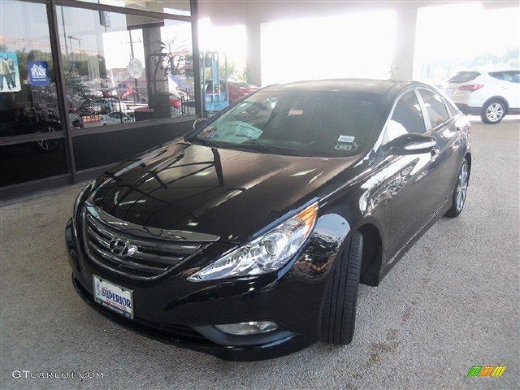 2014 Sonata SE 2.0T - Phantom Black Metallic / Black photo #1