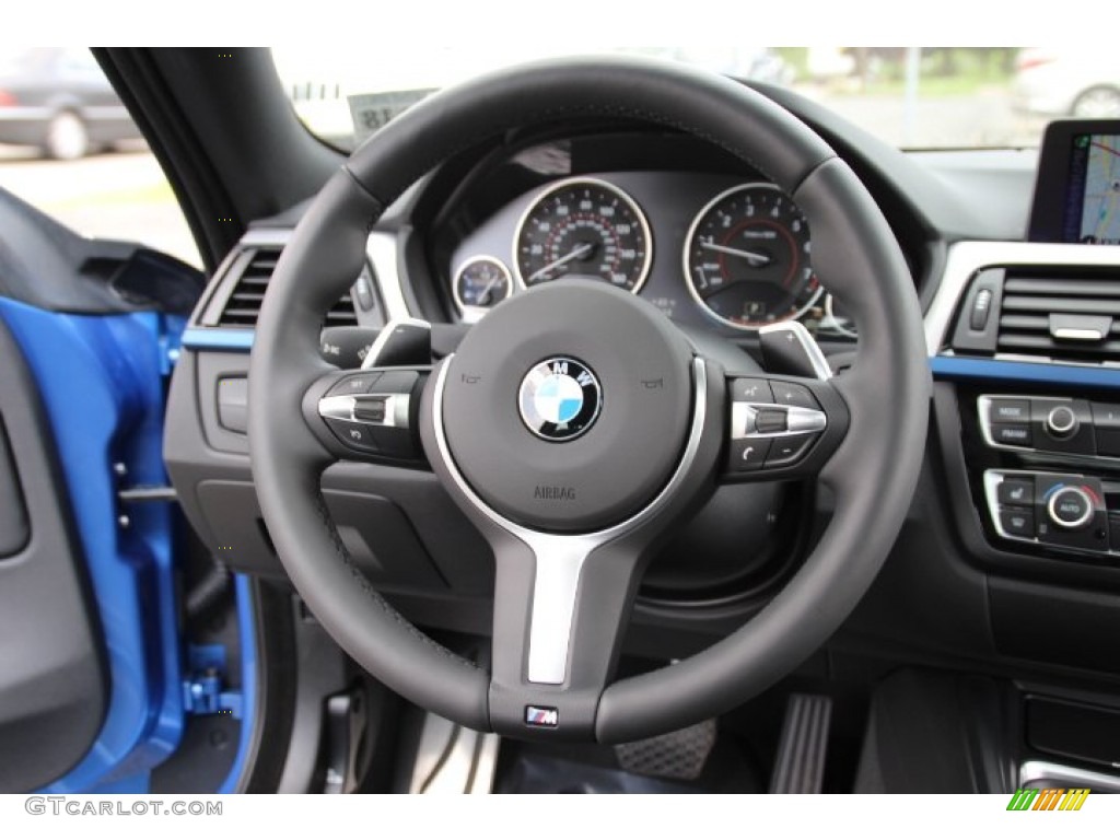 2014 BMW 4 Series 428i xDrive Coupe Black Steering Wheel Photo #95671050