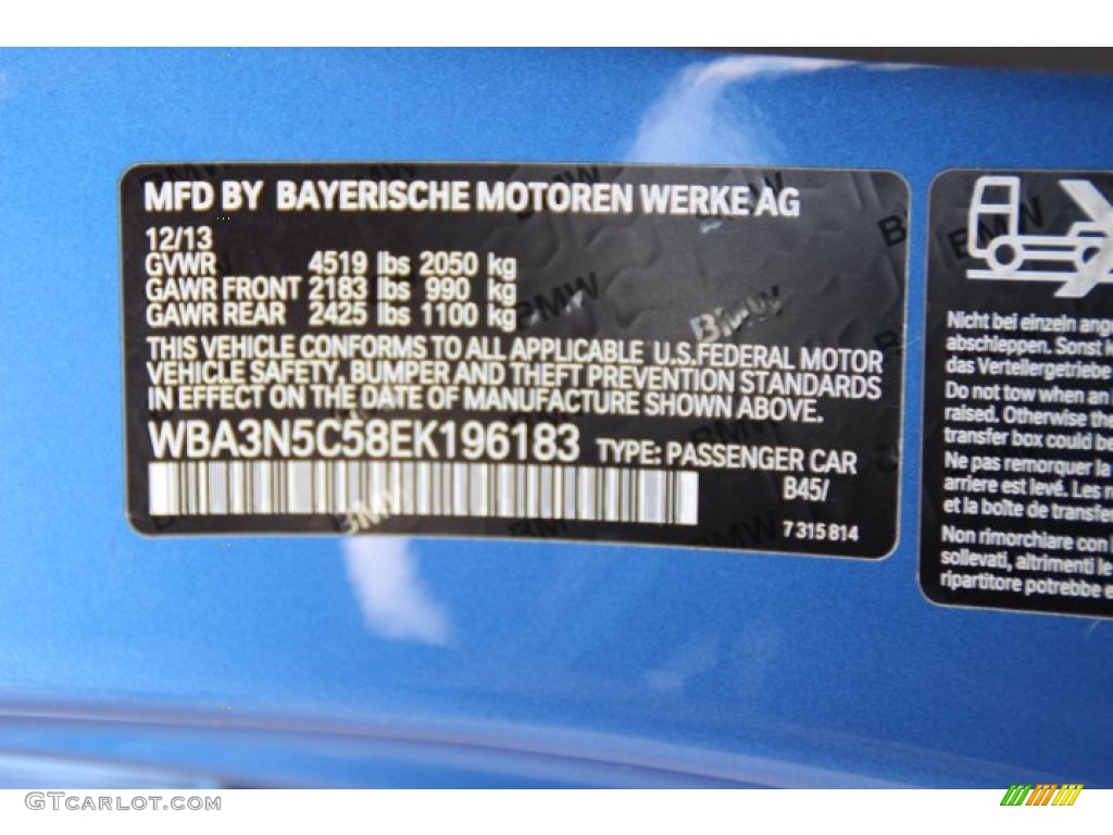 2014 4 Series Color Code B45 for Estoril Blue Photo #95671350