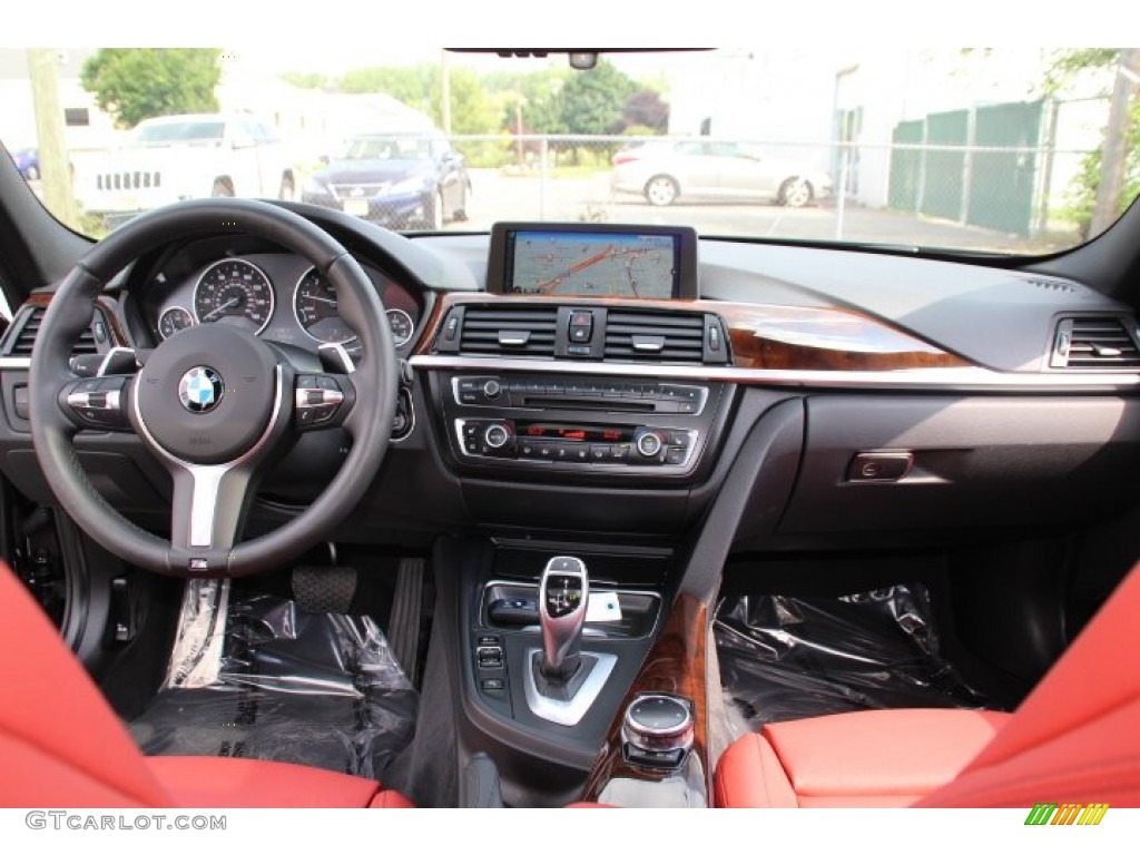 2014 BMW 3 Series 328i xDrive Sedan Coral Red/Black Dashboard Photo #95672718
