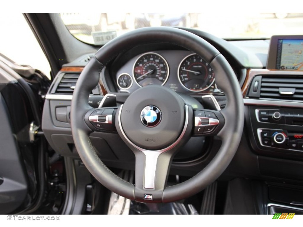 2014 BMW 3 Series 328i xDrive Sedan Coral Red/Black Steering Wheel Photo #95672763