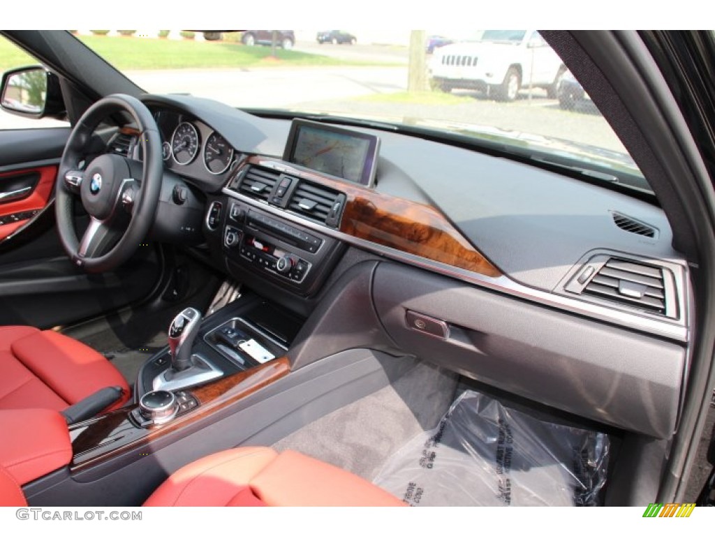 2014 BMW 3 Series 328i xDrive Sedan Coral Red/Black Dashboard Photo #95672922