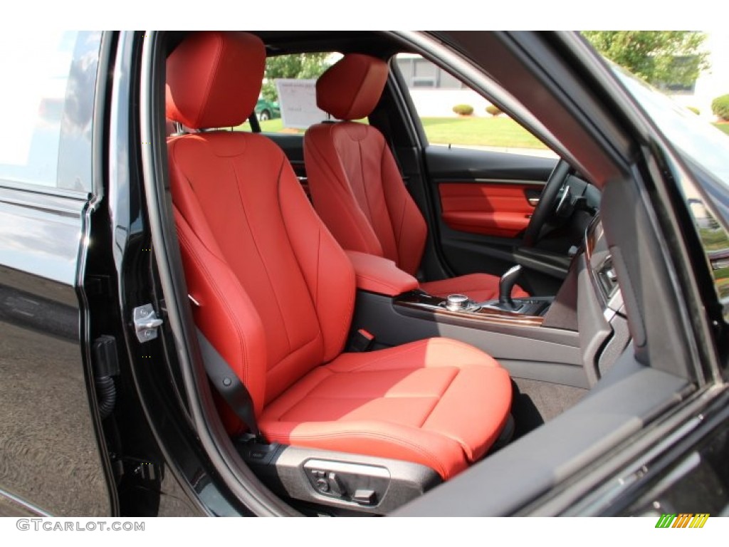 2014 3 Series 328i xDrive Sedan - Black Sapphire Metallic / Coral Red/Black photo #27