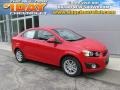 2014 Red Hot Chevrolet Sonic LT Sedan  photo #1