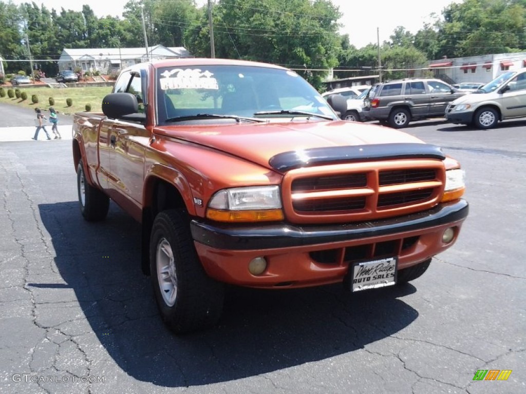 2000 Dakota Sport Extended Cab 4x4 - Amber Fire Pearl / Agate photo #2