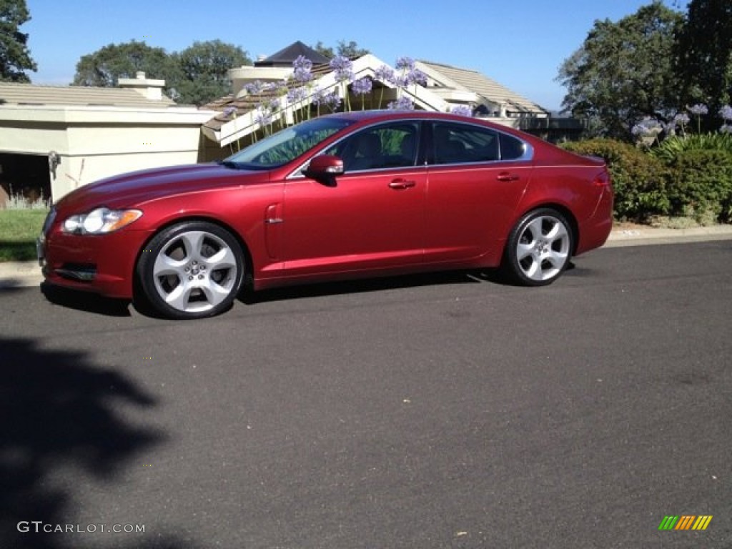 2009 XF Supercharged - Radiance Red Metallic / Champagne/Truffle photo #2