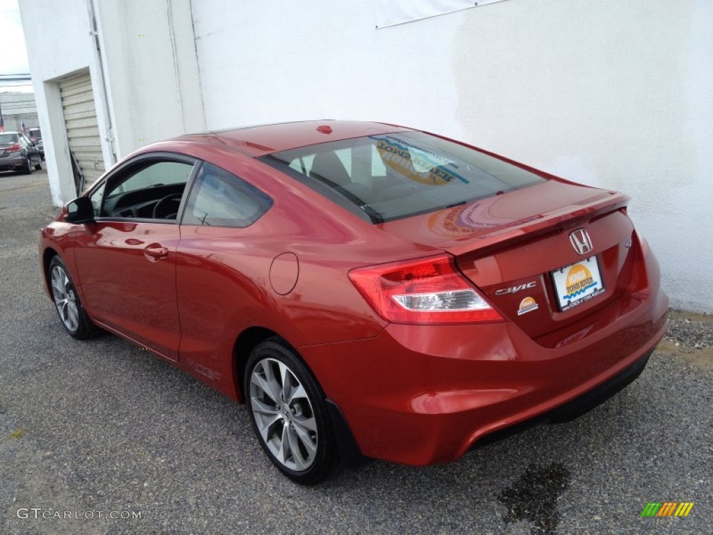 2012 Civic Si Coupe - Sunburst Orange Pearl / Black photo #7