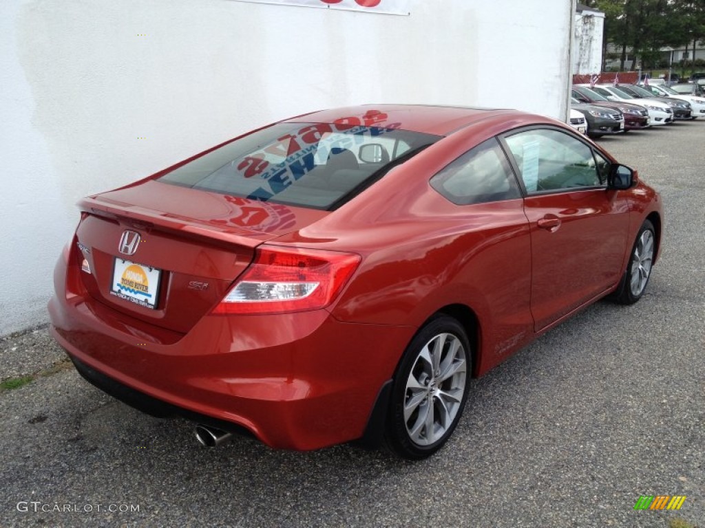 2012 Civic Si Coupe - Sunburst Orange Pearl / Black photo #22