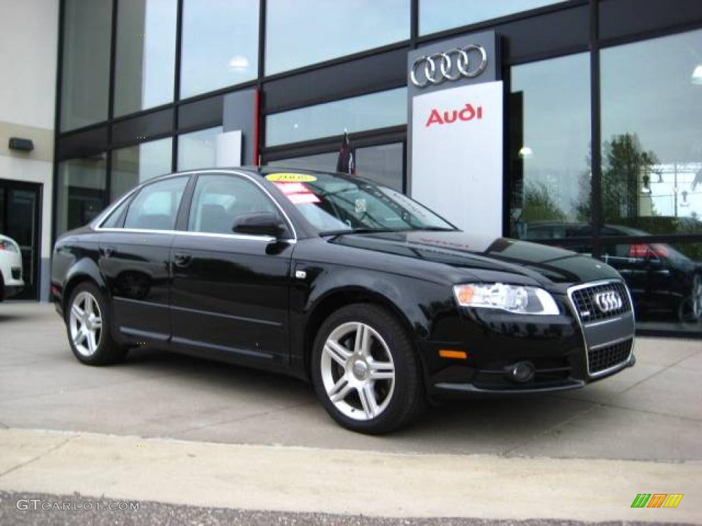 2008 A4 2.0T quattro S-Line Sedan - Brilliant Black / Black photo #1