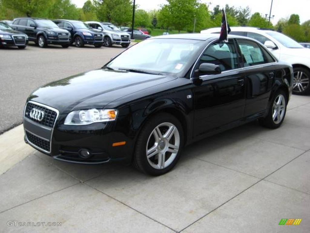 2008 A4 2.0T quattro S-Line Sedan - Brilliant Black / Black photo #3