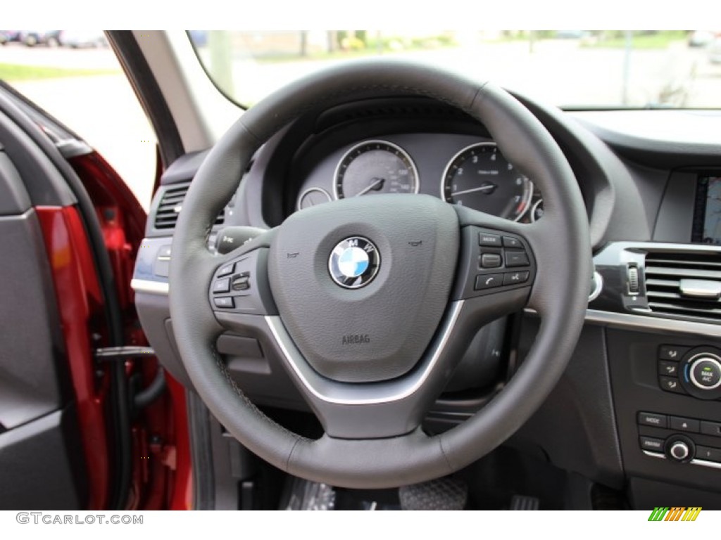 2014 BMW X3 xDrive35i Oyster Steering Wheel Photo #95708084