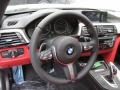 2014 BMW 4 Series Coral Red Interior Steering Wheel Photo