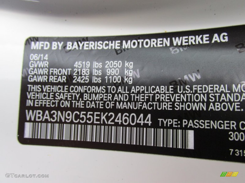 2014 4 Series Color Code 300 for Alpine White Photo #95709743