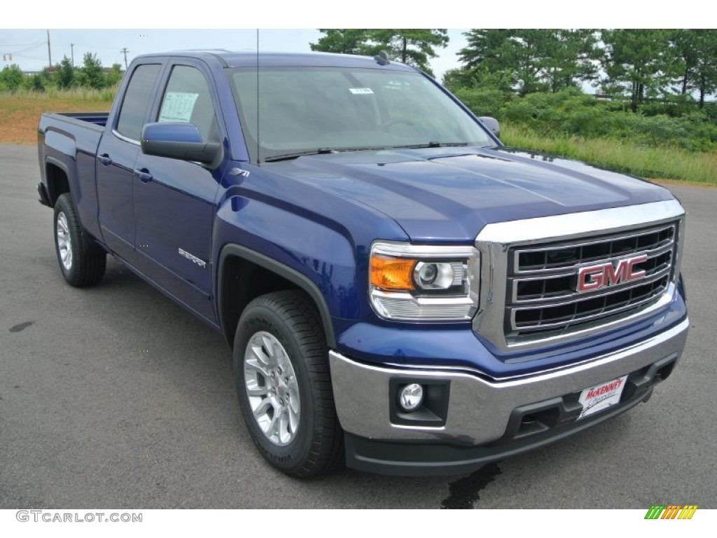 2014 Sierra 1500 SLE Double Cab - Cobalt Blue Metallic / Jet Black photo #1