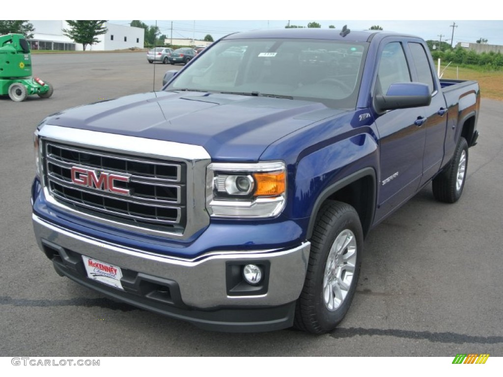 2014 Sierra 1500 SLE Double Cab - Cobalt Blue Metallic / Jet Black photo #2
