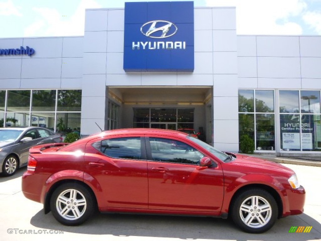 2010 Avenger R/T - Inferno Red Crystal Pearl / Dark Slate Gray photo #1