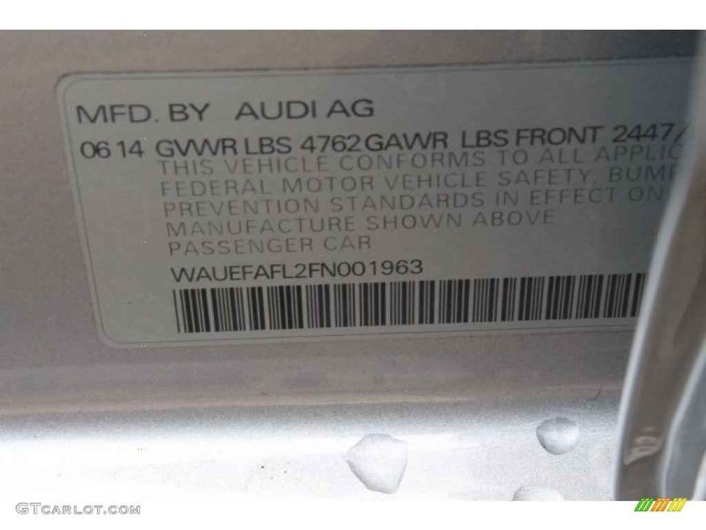 2015 A4 2.0T Premium Plus - Florett Silver Metallic / Black photo #30
