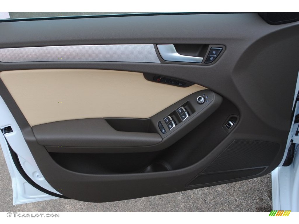 2015 Audi A4 2.0T Premium Plus Beige/Brown Door Panel Photo #95717984
