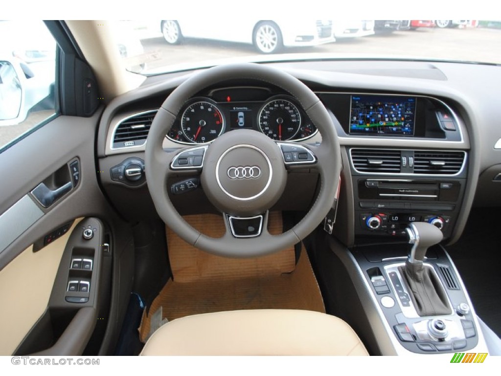 2015 Audi A4 2.0T Premium Plus Beige/Brown Dashboard Photo #95718083