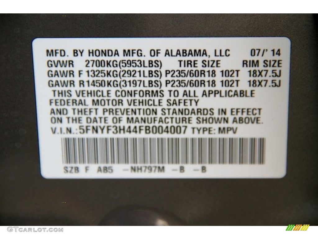 2015 Pilot EX - Modern Steel Metallic / Gray photo #23