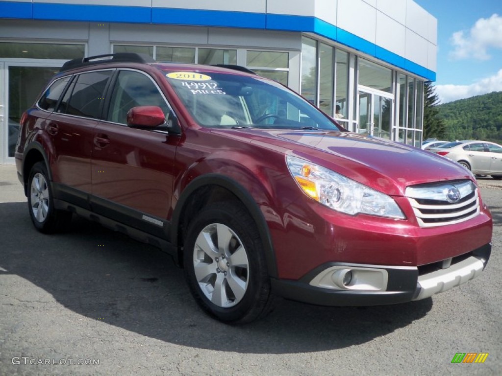 2011 Outback 2.5i Limited Wagon - Ruby Red Pearl / Off Black photo #1