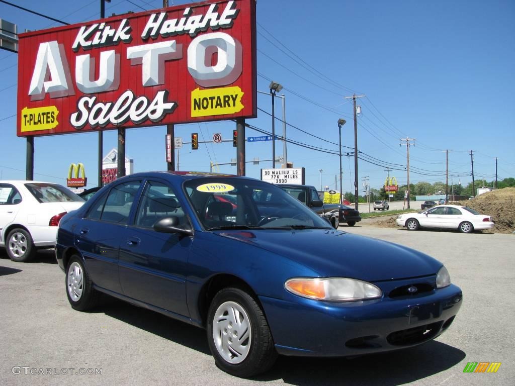 1999 Escort SE Sedan - Atlantic Blue Metallic / Medium Graphite photo #1